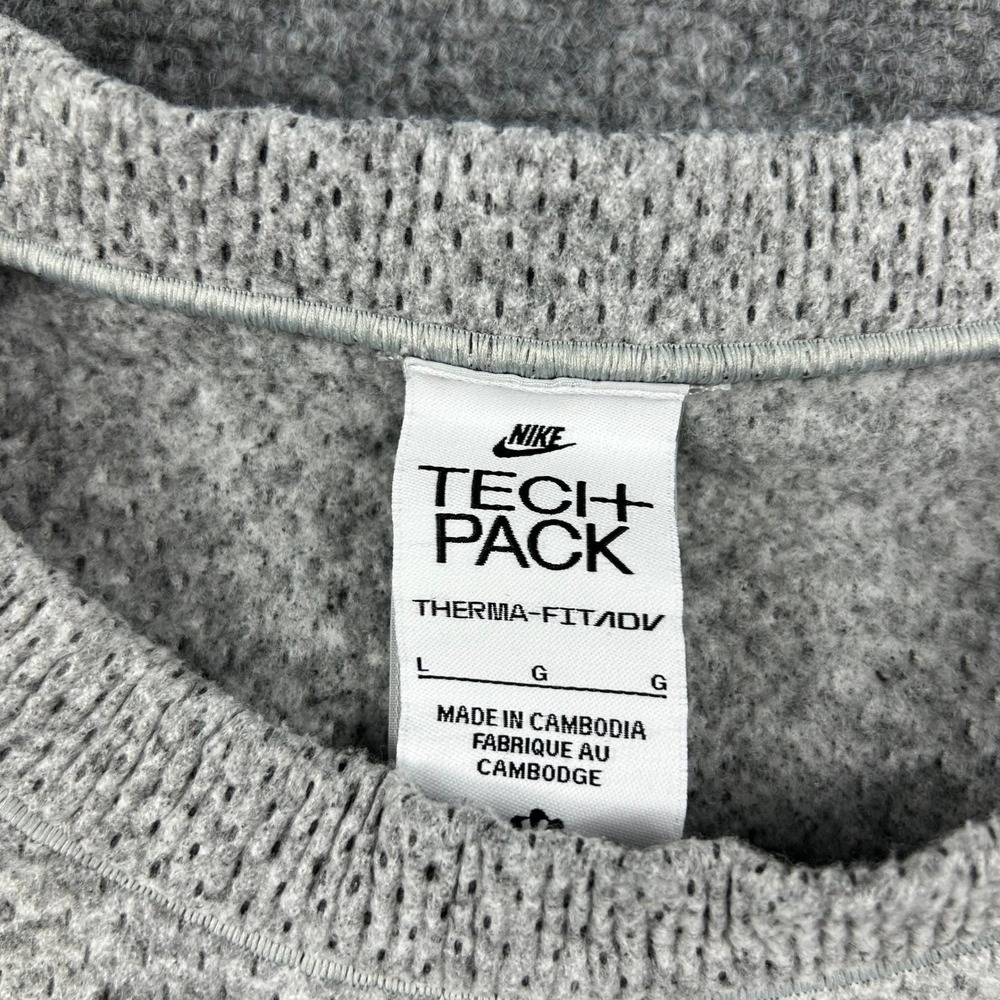 Nike Tech Pack Sweatshirt Mens Large Grey Therma-FIT ADV Crewneck DQ4264-077 - Picture 9 of 11